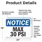 Signmission Max 30 PSI, 24 in W x Rectangle, Vinyl Decal OS-2PACK-NS-D-1824-L-14155 - alternate 6